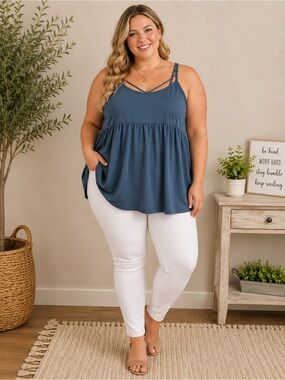 torrid Blue Strappy Babydoll Cami